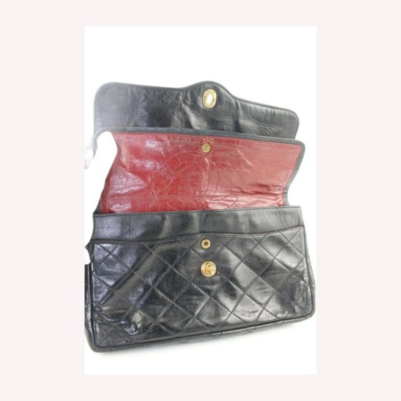 Chanel Rare Quilted Black Lambskin Limited CC Classic Chain Flap Bag 2CAS1115 - Picture 8 of 12